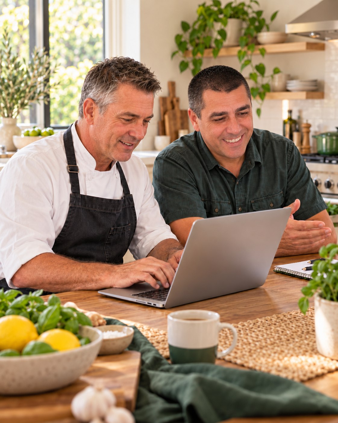 Illustrative scene of Allen guiding a chef through his business setup